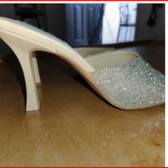 Steve Madden Shoes - Steve Madden Glittering Silver and Cream Heels